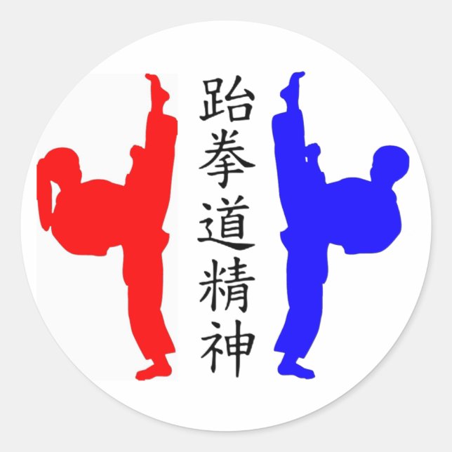 Adesivo Redondo Taekwondo Kickers Stickers (Frente)