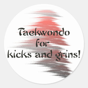 Adesivo Redondo Taekwondo Kicks e Grin Round Stickers