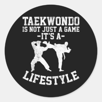 Adesivo Redondo Taekwondo Não É Apenas Um Jogo É Um Estilo De Vida