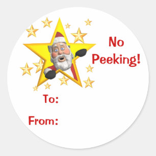 Adesivo Redondo Tag do presente do Natal