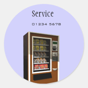 Adesivo Redondo Tag do serviço da máquina de venda automática