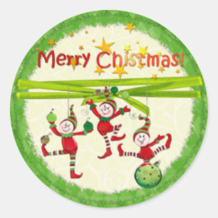 Adesivo Redondo Tag/etiquetas festivos do presente do Natal dos