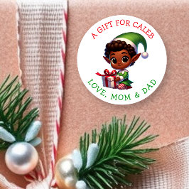 Adesivo Redondo Tags de presente de Natal personalizadas para você