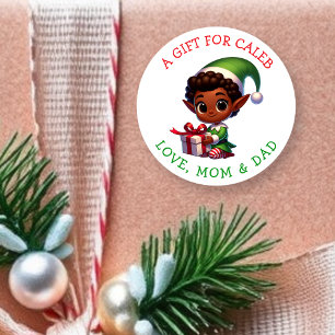 Adesivo Redondo Tags de presente de Natal personalizadas para você