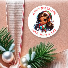 Adesivo Redondo Tags de Presente de Natal Personalizadas para Você