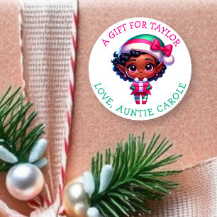 Adesivo Redondo Tags de Presente de Natal Personalizadas para Você