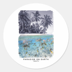 Adesivo Redondo Tahiti Belgee Praias E Mar