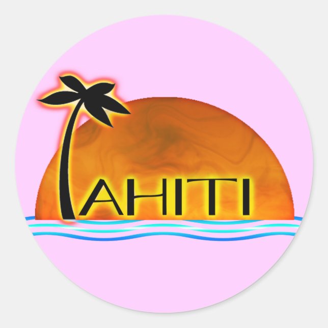 Adesivo Redondo Tahiti Sticker (Frente)