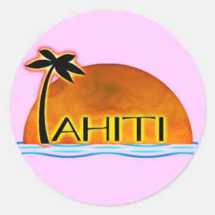 Adesivo Redondo Tahiti Sticker