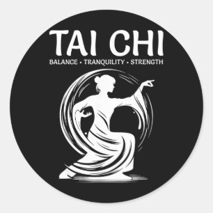 Adesivo Redondo Tai Chi Qigong Grou Artes Marciais Yoga Meditação