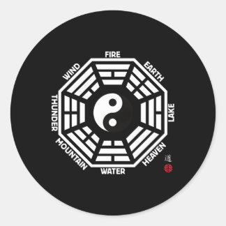 Adesivo Redondo Tai Chi Yin Yang King Wen Bagua
