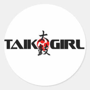 Adesivo Redondo Taiko Girl (Design 1)