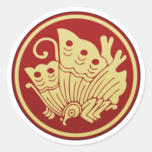 Adesivo Redondo Taira (Heiji) Clan Kamon (Frente)