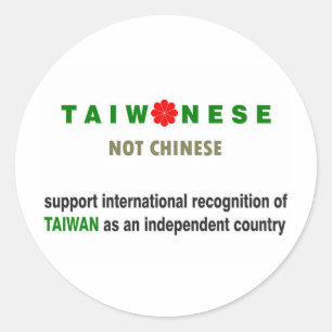 Adesivo Redondo Taiwan não chinês
