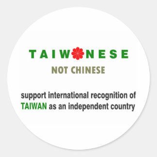 Adesivo Redondo Taiwan não chinês