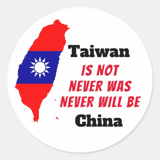 Adesivo Redondo Taiwan NÃO É A China (Frente)