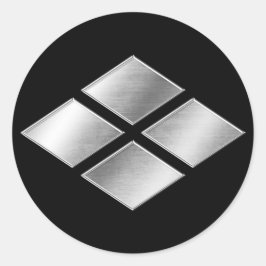 Adesivo Redondo Takeda Clan Kamon Silver Chrome