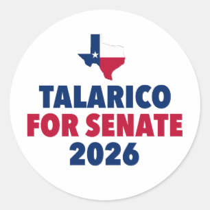 Adesivo Redondo Talarico para Senado Eleição Texas 2026