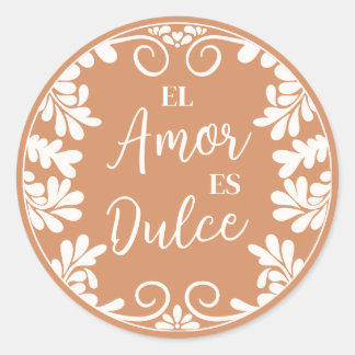 Adesivo Redondo Talavera Casamento Mexicano El Amor Es Dulce Cupca