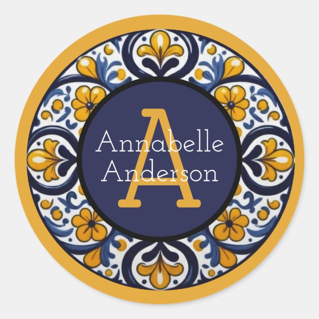 Adesivo Redondo Talavera Personalize Sticker (Frente)