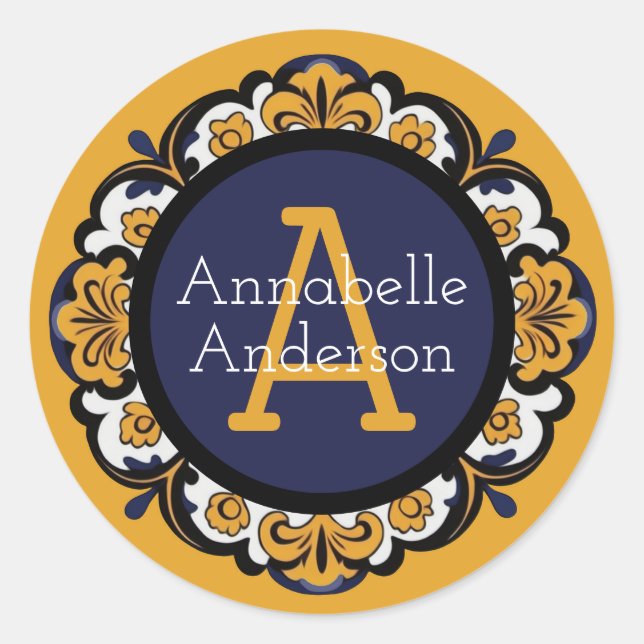 Adesivo Redondo Talavera Personalize Sticker (Frente)