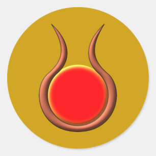 Adesivo Redondo Talhada de sol corno sun disk horns