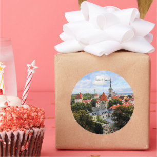 Adesivo Redondo Tallin, Centro Histórico da Estônia,