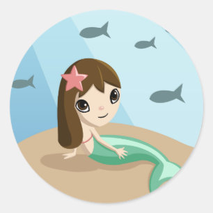 Adesivo Redondo Tallulah, o Sereia Sticker