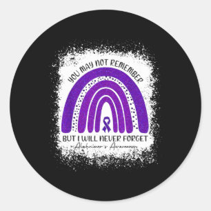 Adesivo Redondo Talvez Não Lembre, Mas Nunca Esquecerei Alzheimer