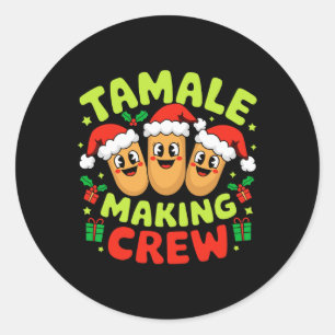 Adesivo Redondo Tamale Fazer Crew Tamale Season Engraçado Chr Mexi