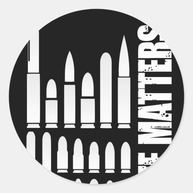 Adesivo Redondo Tamanho Importa Tamanhos de Munições (Frente)