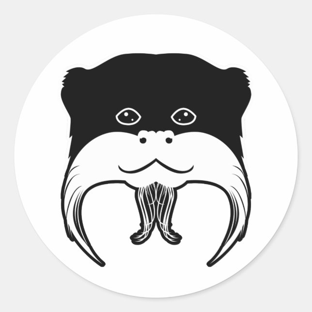 Adesivo Redondo Tamarin Mackey Face Silhouette (Frente)