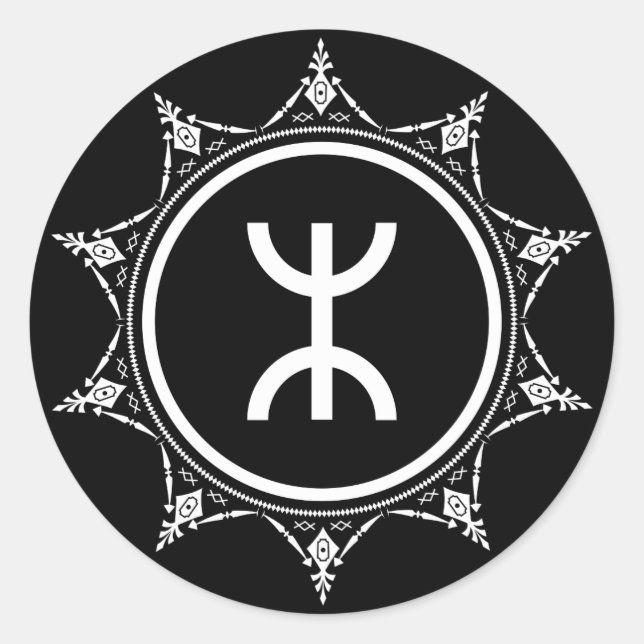 Adesivo Redondo Tamazgha - A terra do Sticker Amazighs (Frente)