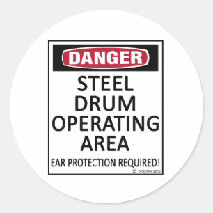 Adesivo Redondo Tambor de aço da área operacional