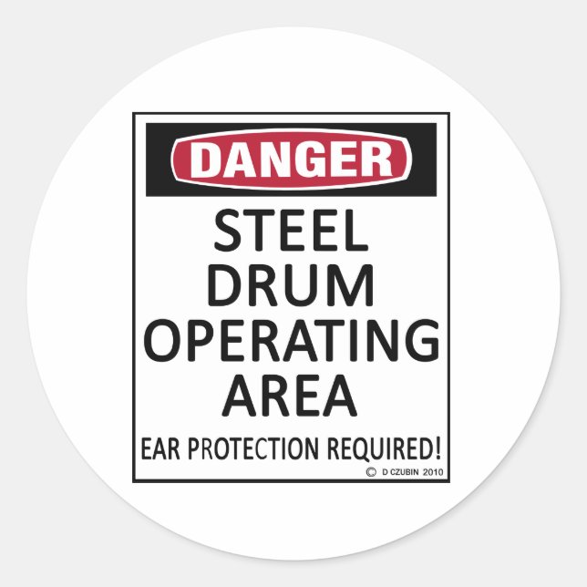 Adesivo Redondo Tambor de aço da área operacional (Frente)