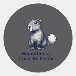 Adesivo Redondo Tampa Capivara às Vezes Eu Só Estou Pum Design