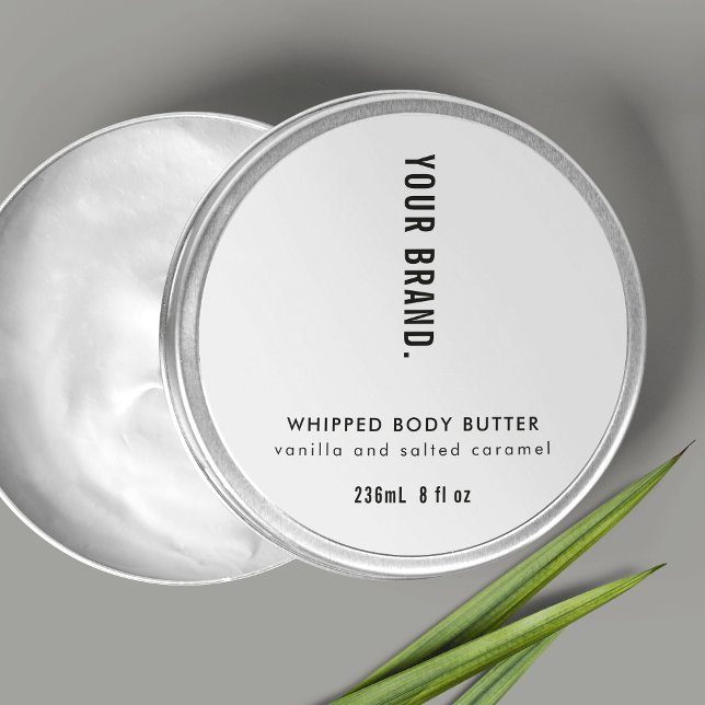 Adesivo Redondo Tampa de Jar de Pacote Simples e Moderno de Produt (Modern Minimalist Simple Product Packaging Jar Lid Classic Round Sticker)