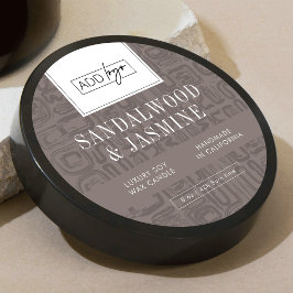 Adesivo Redondo Tampa de Jarro de Vela de Cera com Logotipo de Pad