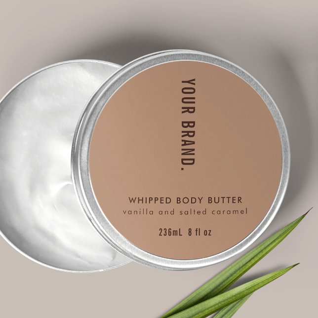 Adesivo Redondo Tampa do Jar de Encapsulamento Simples de Beige Ne (Neutral Beige Simple Product Packaging Jar Lid Classic Round Sticker)