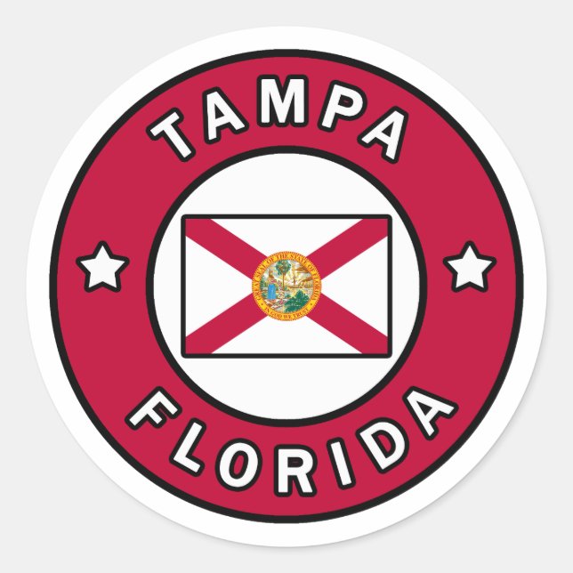 Adesivo Redondo Tampa Florida (Frente)