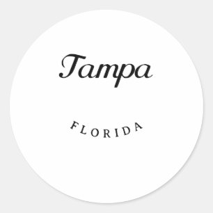 Adesivo Redondo Tampa Florida Black Font