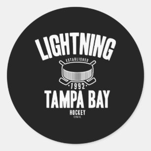 Adesivo Redondo Tampa Y Lightning Disco de Hockey Azul Oficialment