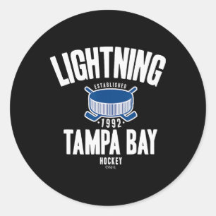 Adesivo Redondo Tampa Y Lightning Disco de Hockey Preto Oficialmen
