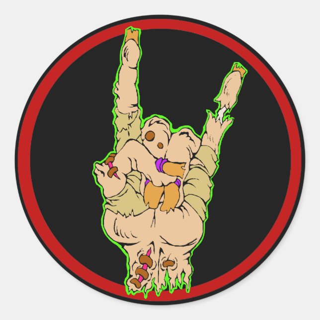 Adesivo Redondo Tampão Zombies Rock (versão antiga) (Frente)