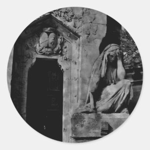 Adesivo Redondo Tampas de tumba gótica lindas