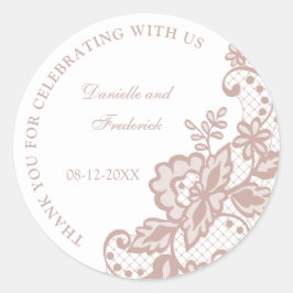 Adesivo Redondo Tampas redondas de rosa de casamentos empoeirados