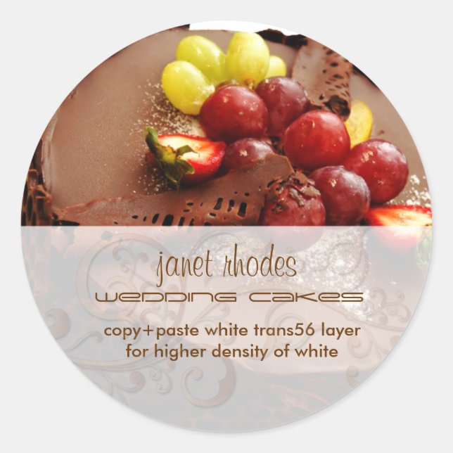 Adesivo Redondo Tampões de chocolate para bolachas/padeiras (Frente)