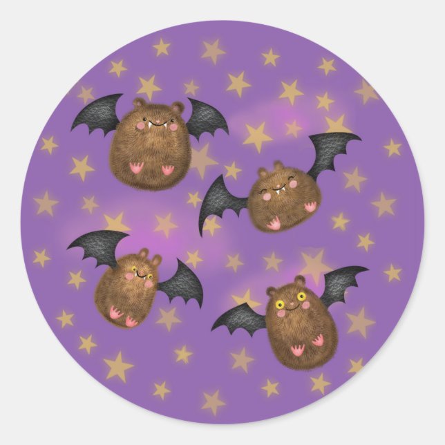 Adesivo Redondo Tampões redondos de fofinho, bonitos (Frente)