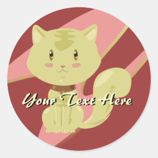 Adesivo Redondo Tan Cat Stickers
