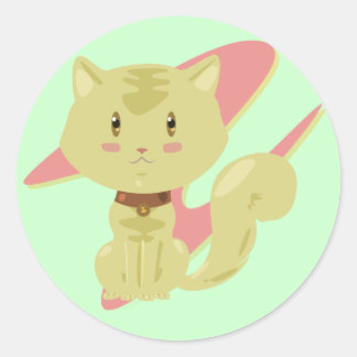 Adesivo Redondo Tan Cat Stickers